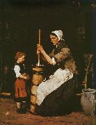 Mihaly Munkacsy Woman Churning oil